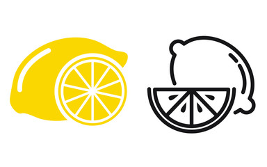 Aufkleber - Fresh lemon fruits icon template color editable. lemon fruits symbol vector sign isolated on white background. Simple logo vector illustration for graphic and web design.