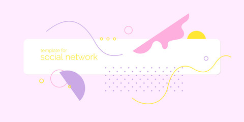 Poster - Trendy abstract background. Composition of amorphous forms and lines. Template for social networks.