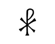Chi Rho or XP distressed per Christian symbol, vector illustration 