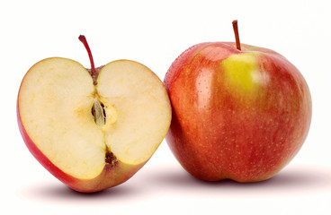 Two fresh apples isolated on white background