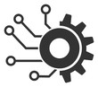 Digital mechanics vector icon. Flat Digital mechanics pictogram is isolated on a white background.
