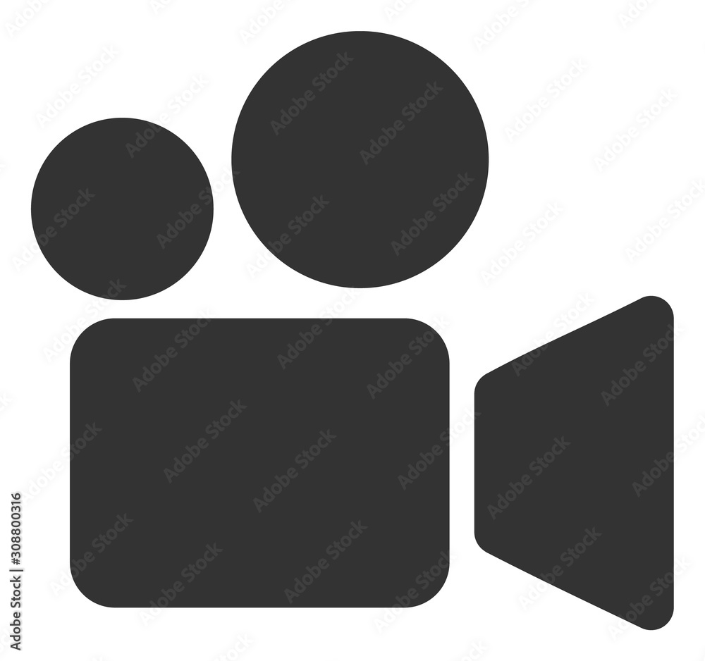 Video camera vector icon. Flat Video camera symbol is isolated on a white background. - obrazy, fototapety, plakaty 
