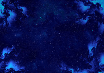 Wall Mural - nebula and stars in night sky. space background.