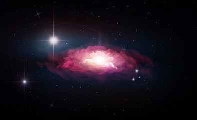 Wall Mural - space abstract background with stars and nebula