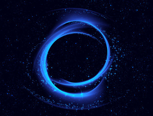 Wall Mural - glowing circle and stars in outer space