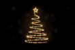 Sparkler christmas tree on black background