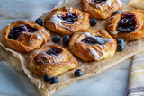 Fototapeta Tęcza - Blueberry Danish Snail Pastries