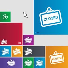 close icon sign. buttons. Modern interface website buttons with cursor pointer. 