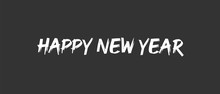 Happy New Year Text Sign. Typographic Design For Greeting Card.