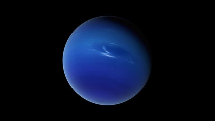 Poster - Rotation of the blue planet Neptune in cosmic stellar space, computer generated. 3d rendering of realistic background. Elements of this image are presented by NASA
