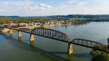 Aerial View Over The Ohio River Near Point Pleasant West Virginia USa