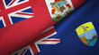 Bermuda and Saint Helena two flags textile cloth, fabric texture