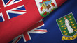 Bermuda and Virgin Islands British two flags textile cloth, fabric texture