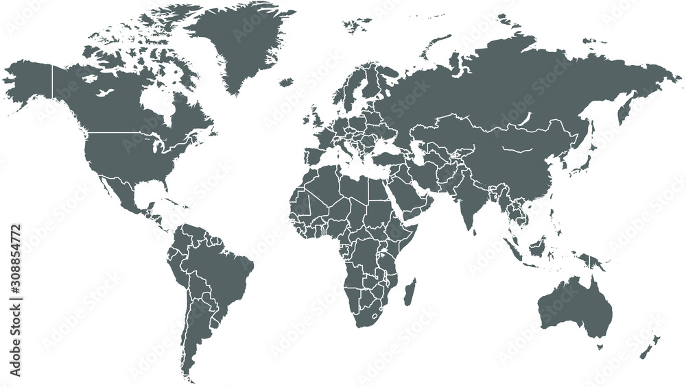 Single Country Map World Map Separated Country Vector Design Stock Vector | Adobe Stock