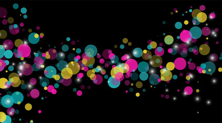 Wall Mural - abstract vector background. circle dot unique color pastel isolated black background . vector illust