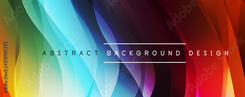 Dynamic trendy simple fluid color gradient abstract background with line effe...