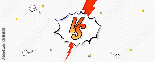 Elements Of Versus Screen In Comic Book Style Pop Art Background