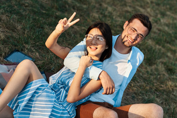 young couple in the park