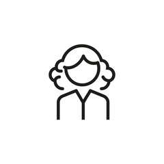 Curly hair thin line icon. Hair, style, barber isolated outline sign. Service and beauty business concept. Vector illustration symbol element for web design and apps