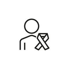Donation awarness thin line icon. People, heping, fundraising isolated outline sign. Donation and charity concept. Vector illustration symbol element for web design and apps
