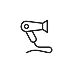 Hair dryer thin line icon. Hair, style, barber isolated outline sign. Service and beauty business concept. Vector illustration symbol element for web design and apps