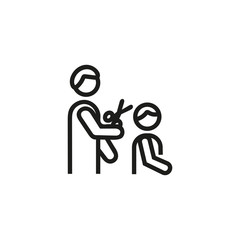 Hairdresser thin line icon. Hair, style, barber isolated outline sign. Service and beauty business concept. Vector illustration symbol element for web design and apps