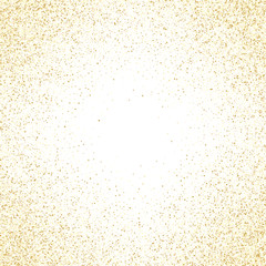 Wall Mural - gold sparkles glitter dust metallic confetti vector frame border background.