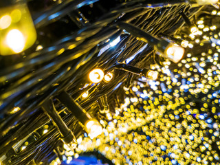 Poster - Abstract christmas lights on background surface