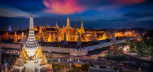 Grand Palace And Wat Phra Keaw At Sunset