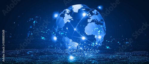 Fotografía global connected technology earth illustration background