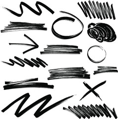 Black marker pen ink sign and symbol design element