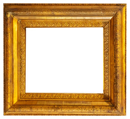 Gold vibackgroundntage picture frame isolated on white