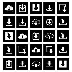 Poster - download icon set vector design symbol