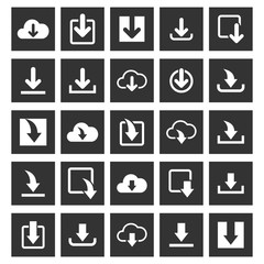 Poster - download icon set vector design symbol
