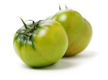Fresh Green Tomato Isolated On White Background