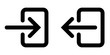 icons sign in and sign out app vector symbol logout and login, arrow and door icon exit and entry