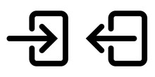 Icons Sign In And Sign Out App Vector Symbol Logout And Login, Arrow And Door Icon Exit And Entry