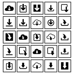 Poster - download icon set vector design symbol