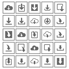 Poster - download icon set vector design symbol
