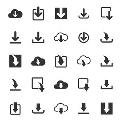 Poster - download icon set vector design symbol