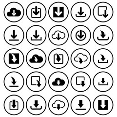 Poster - download icon set vector design symbol