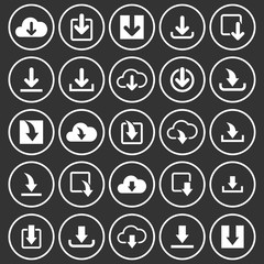 Poster - download icon set vector design symbol