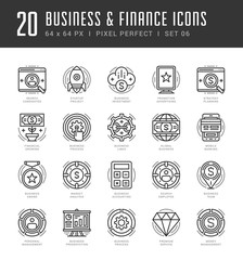 Poster - Outline icons set trendy modern vector symbols business and finance concepts