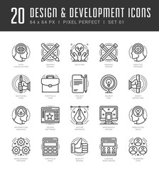 Poster - Outline icons set trendy modern vector symbols graphic design and development concepts