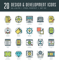 Poster - Outline icons set trendy modern vector symbols graphic design and development concepts