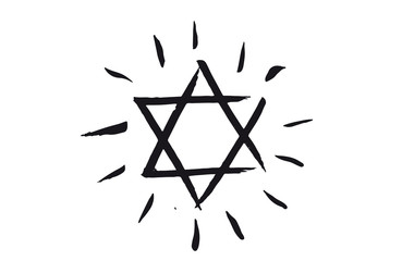 Wall Mural - Star of David, set. Hand drawn illustration. Grunge star of David.