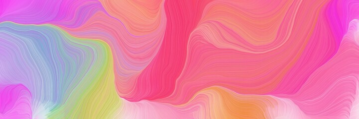 Poster - colorful horizontal banner. modern soft curvy waves background illustration with pale violet red, ash gray and plum color