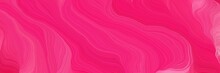 Colorful Horizontal Banner. Modern Waves Background Illustration With Deep Pink, Bright Pink And Hot Pink Color