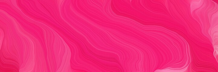 Poster - colorful horizontal banner. modern waves background illustration with deep pink, bright pink and hot pink color