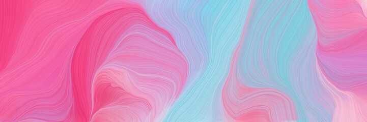 Wall Mural - colorful horizontal banner. abstract waves design with pastel violet, hot pink and sky blue color